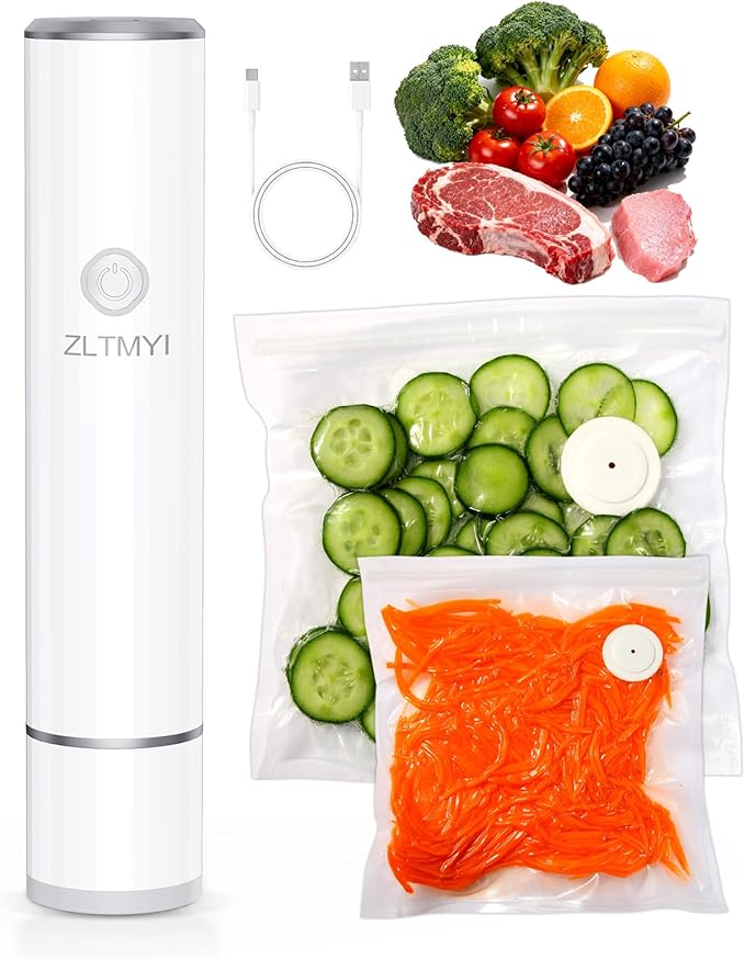 ZLTMYI Handheld Vacuum Sealer for Food with 20 Reusable Vacuum Bags