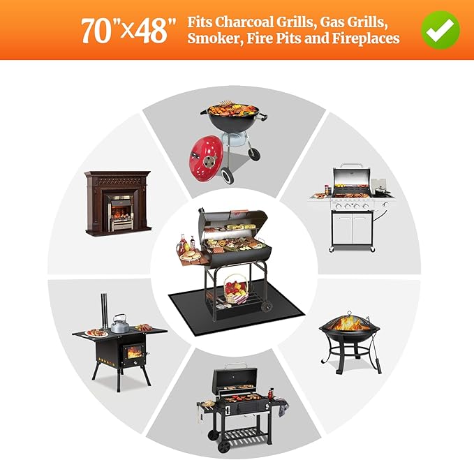 70 ×48 Inch Under Grill Mat Fit Blackstone 28in & 36in Griddle Fireproof