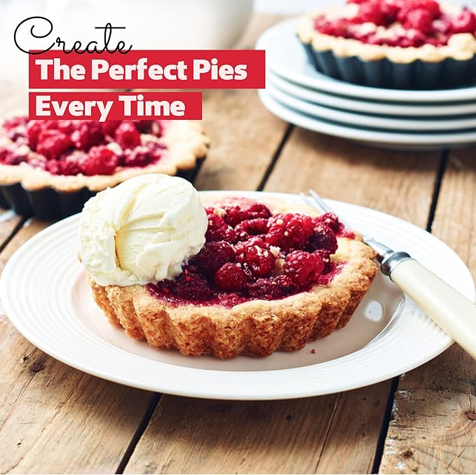FIDZ PAN 8 Pack Mini Tart Pans 4 Inch with Removable Bottom Round Nonstick Deep Quiche Pan, Heavy Duty Perfect for Baking Fruit Tarts, Quiches & Dessert
