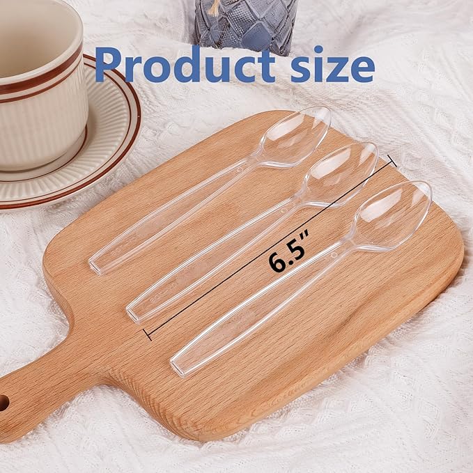 SACATR 3000 Count Clear Plastic Spoons Heavy Duty