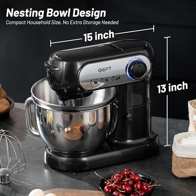 GEFT Stand Mixer, 3.5QT&6QT Bowls Mixers Kitchen Electric Stand Mixer Black