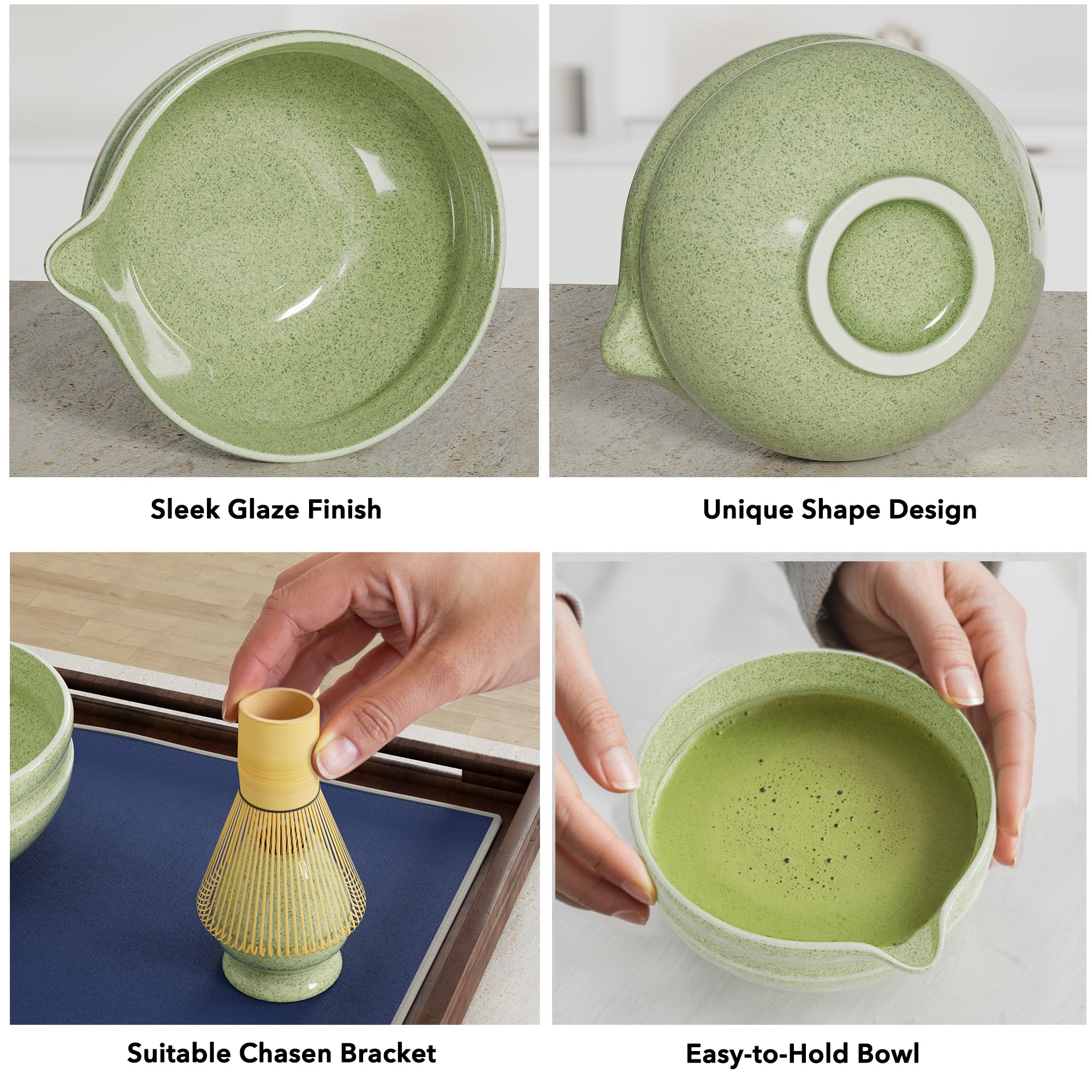 Matcha Whisk Set, Perfect Matcha Kit for Matcha Lovers Includes Ceramic Bowl, Bamboo Whisk, Holder, Scoop, Sifter & Cloth - 7 Pcs Matcha Kit