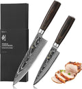 Wakoli EDIB Essentials 2-Piece Damascus Chef Knife Set, VG10 Core, Gift Box