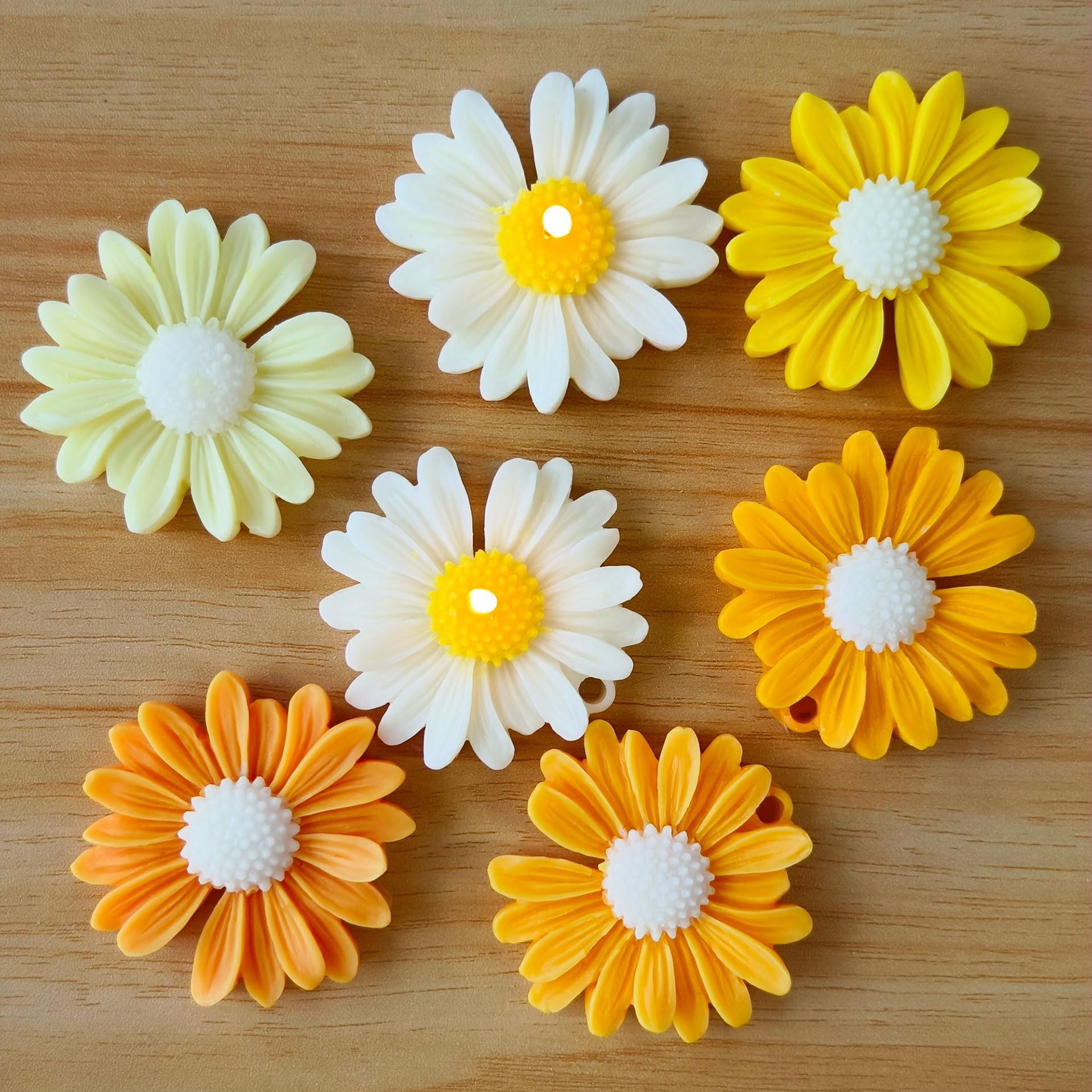 2 Pcs Daisy Flower Pendant Candle Mold - 2 Style - Silicone Resin Casting Molds for Candle & Resin & Soap Craft Supplies