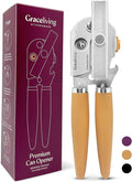 Graceliving Heavy Duty Manual Can Opener with Magnetic Lid Lifter, Orange