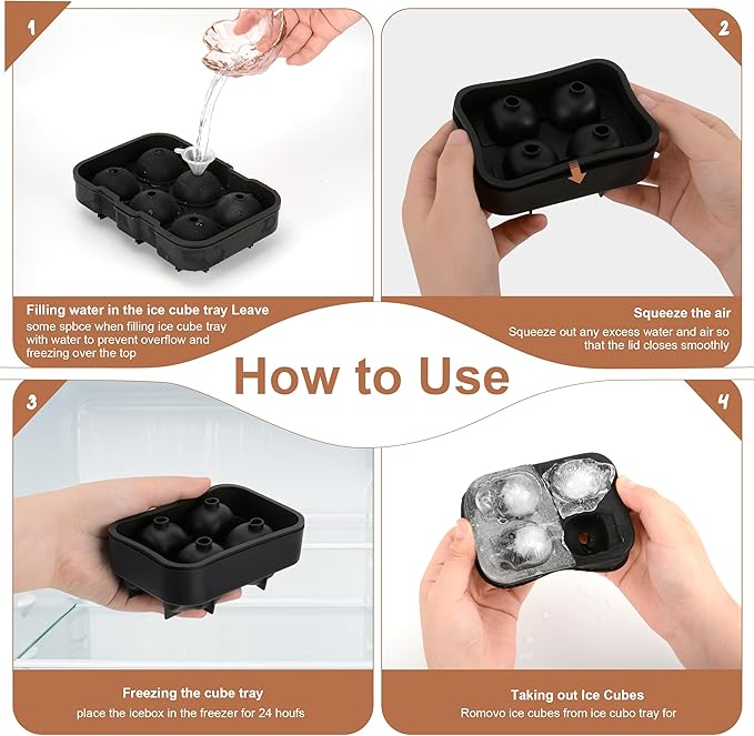 Attimal Ice Cube Tray Skull Shaped Silicone Ice Cube Molds Essential Bartender Accessory for Whiskey Cocktail Bourbon Lovers Eco Friendly Ice Cube Tray