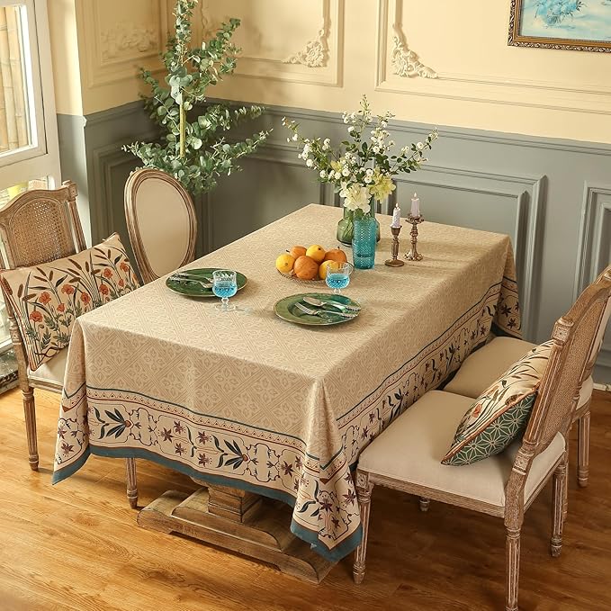 patdrea Designer French Linen Tablecloth,Square,55"x55"-Fram