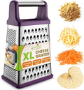 Spring Chef Stainless Steel XL Cheese Grater for Kitchen, Purple