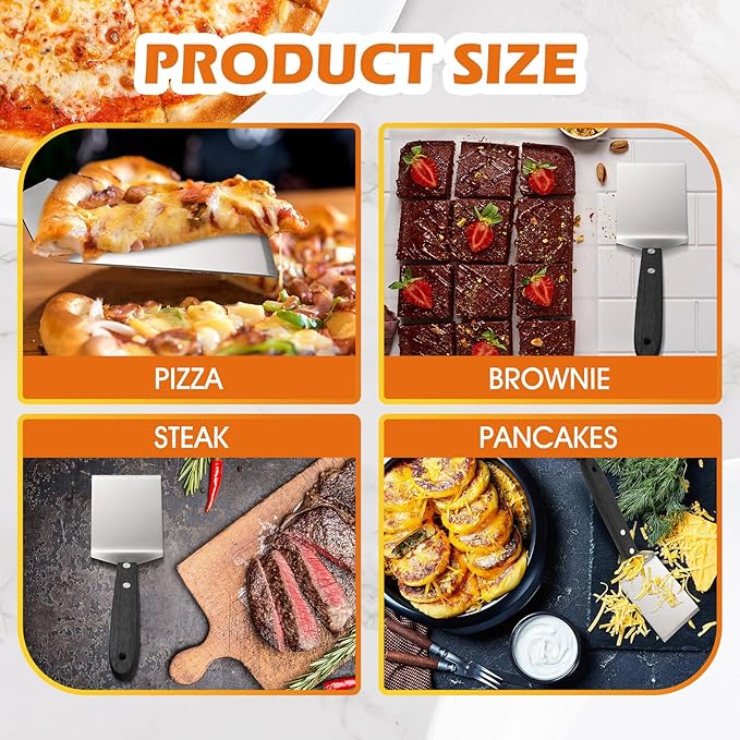 20 Pcs Small Pizza Spatula Bulk for Brownie Cookie Kitchen Serving,Black