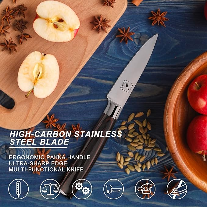imarku Paring Knife 3.5 Inch, Japanese High Carbon Stainless Steel