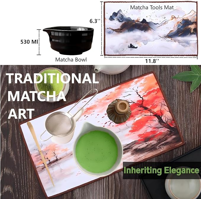 Matcha Tools ，Matcha Whisk Holder， Matcha Chasen Whisk Stand ，Ceramic Holder ，Matcha Bowl ，Traditional Japanese Tea Ceremony Starter (Bamboo whisk)