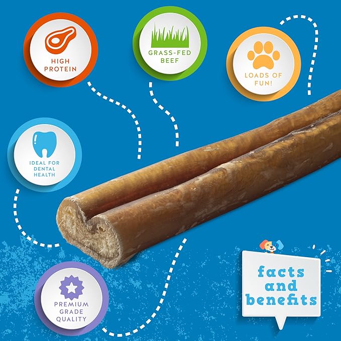 Jack&Pup 6 Inch Bully Sticks, Single Ingredient Long Lasting Dog Chews (6 oz, 5-7 Sticks) Pizzle Sticks for Dogs