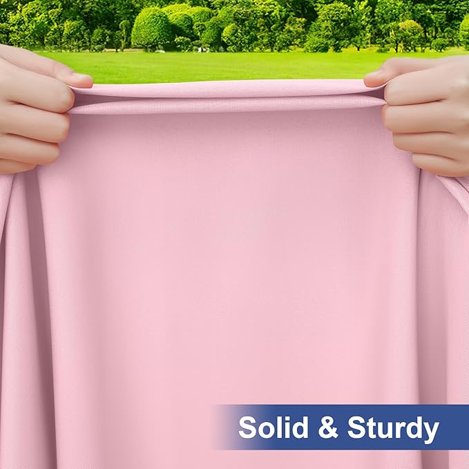 homing Rectangle Table Cloth Cover, Water-Resistant Polyester Elastic Fitted Tablecloth, Fits for 6 Foot Folding Tables, Washable Table Protector for Picnic, Camping, Outdoor (Pink, 30" x 72")