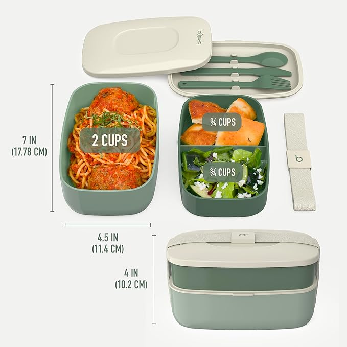 Bentgo Classic Stackable 3-Compartment Adult Bento-Style Lunch Box