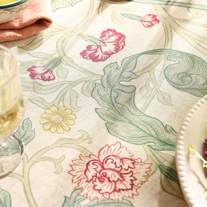 patdrea Vintage French Linen Tablecloth,Rectangular,87"x63"-Cecilia A