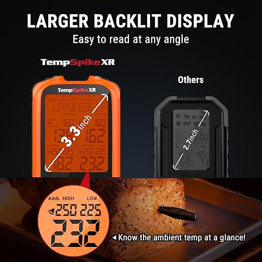 TempPro TempSpike 2000FT Wireless Meat Thermometer Digital with 2 Ultra-Thin Meat Probe, Grill Thermometer Wireless for Smoker, BBQ, Grill, Turkey Kitchent Gift for Dad Husband (Previously ThermoPro)