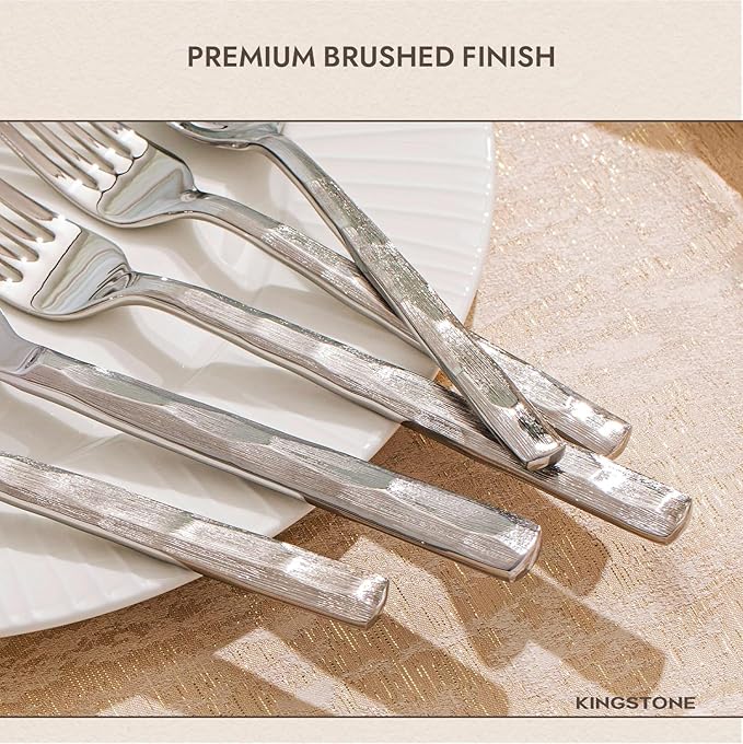 KINGSTONE 20-Piece Silverware Set, 18/10 Stainless Steel Flatware Set for 4