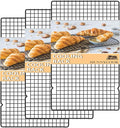 Hunnycook 15.8”×9.8” Cooling Rack, 3P Stainless Steel Baking Rack, Oven Safe Cooling Racks for Cooking and Baking, Black Roasting Rack & Wire Rack & Cookie Cooling Rack for Roasting, Grilling, Drying