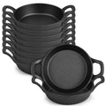 Ziliny 6 Pack Mini Cast Iron Skillets 6.3 x 6.3 x 1.5 Inch Pan Ramekin Set
