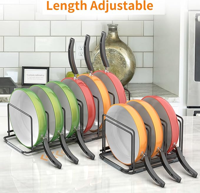 VAEKUCEAN Adjustable 2.2in Pan Organizer Rack