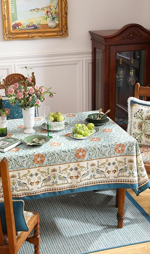patdrea Vintage French Linen Tablecloth,Rectangular,118"x67"-Wensel