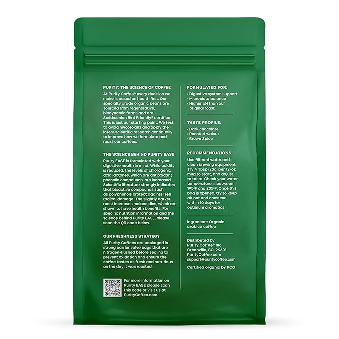 EASE Low Acid Dark Roast Ground (12oz Bag)