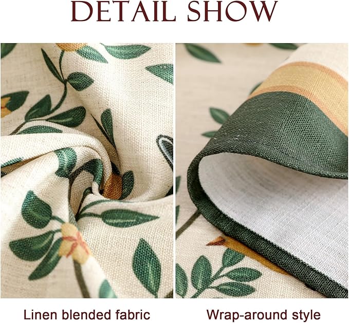 patdrea Designer French Linen Tablecloth,Round,Diameter 55"-Warbler A