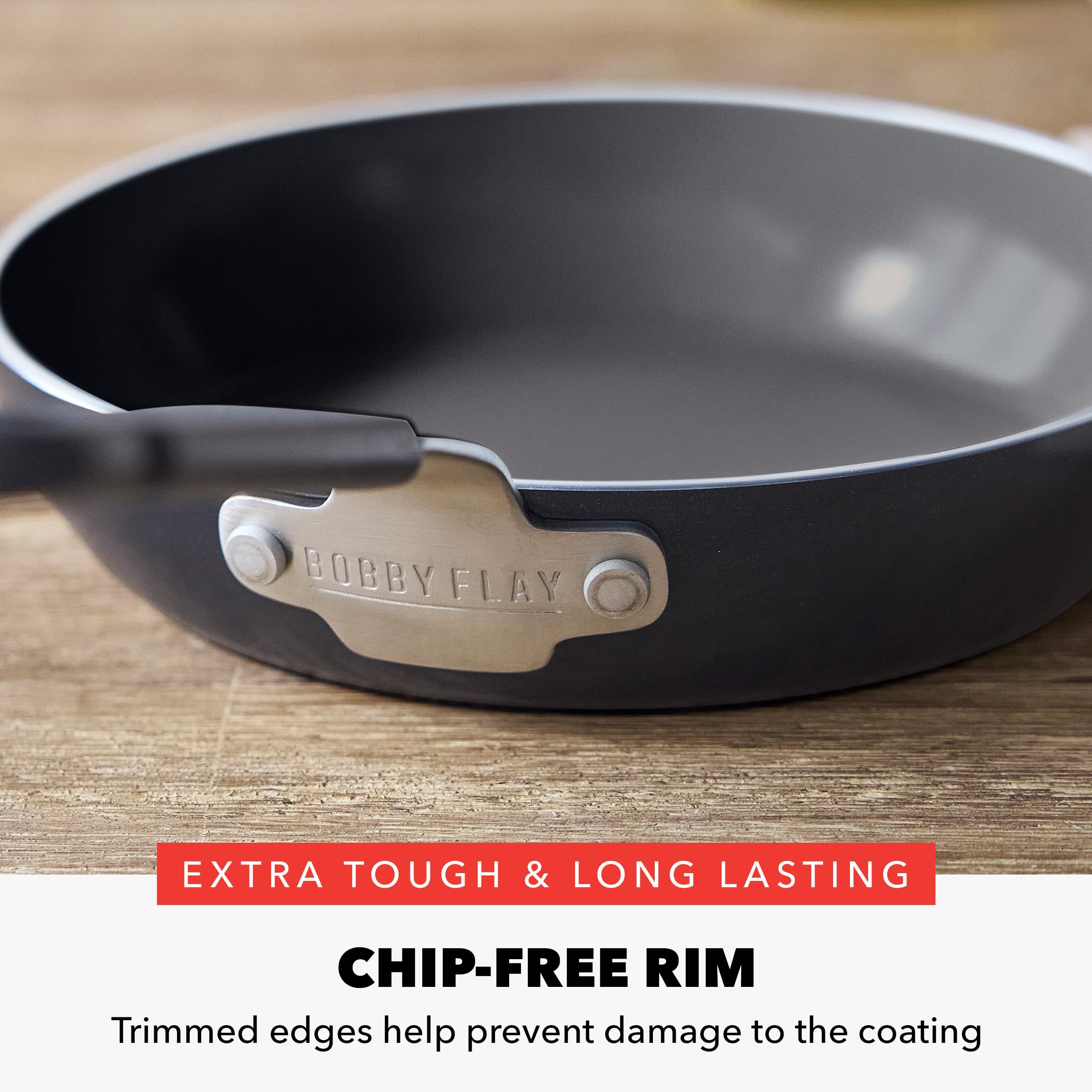 GreenPan x Bobby Flay 8" Diamond Ceramic Nonstick Frying Pan, Black
