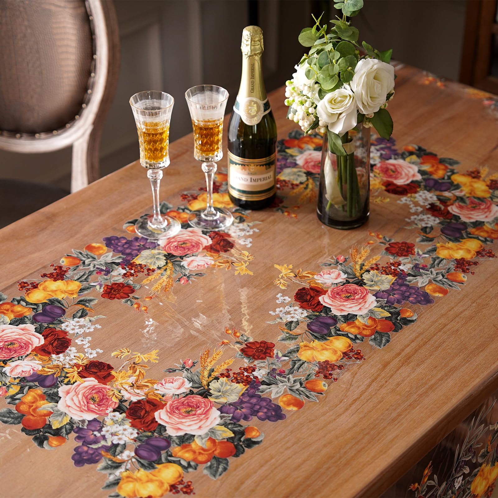 Artbloss Clear Table Cover Protector Vinyl PVC Table Cloth, 60" x 104"