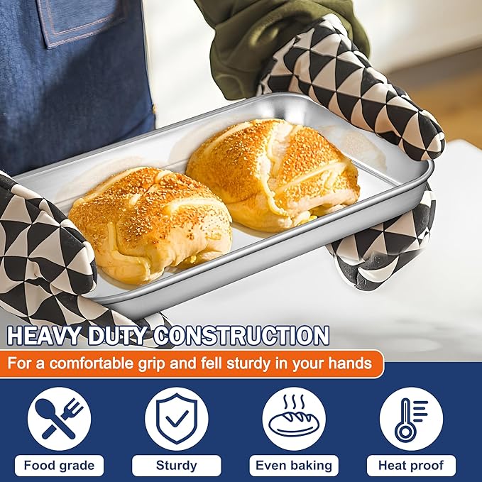 P&P CHEF Baking Sheet Pan, Stainless Steel Cookie Sheet, 10.5 Inch & 1 Pc