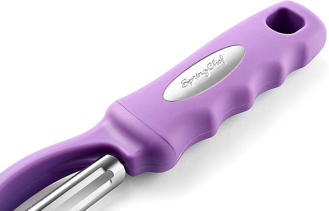 Spring Chef Swivel Vegetable Peeler for Kitchen w/Ergonomic Handle, Orchid