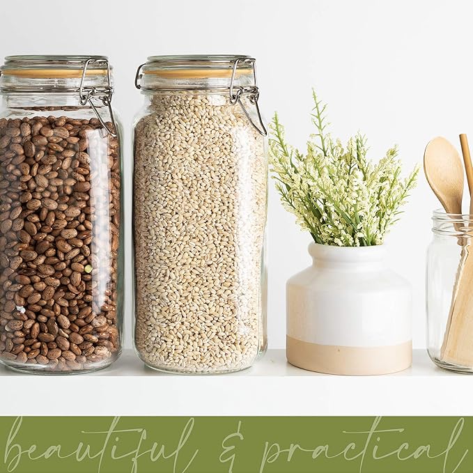 Galashield Glass Jars with Airtight Lids 67 oz [Set of 2]