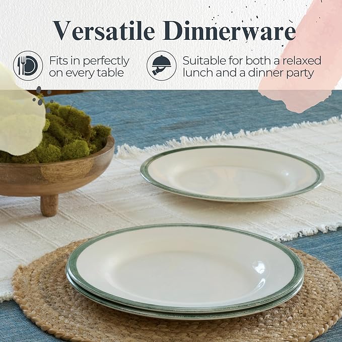 Portmeirion Potter's Brushstroke Dinner Plate - Green, Set of 4