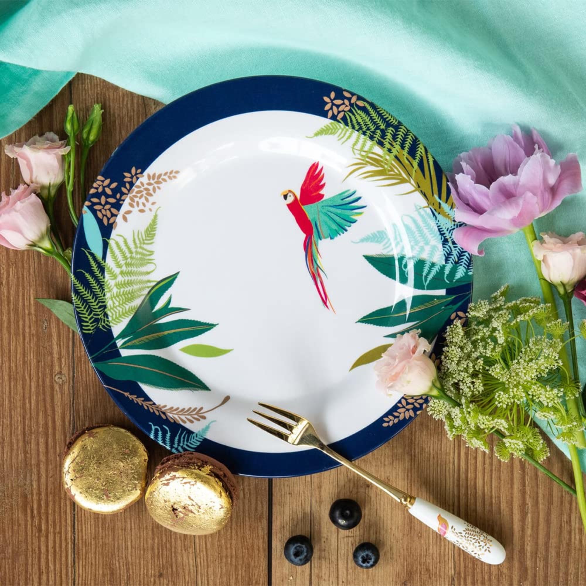 Portmeirion Sara Miller Parrot Salad Plate - Set of 4