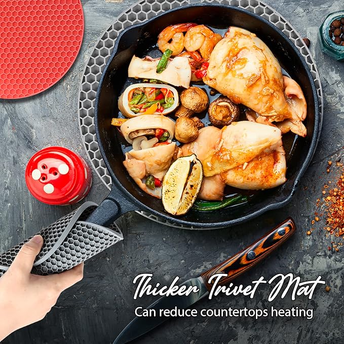 Joyhalo 4 Pack Silicone Trivet for Hot Dishes