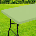 homing Rectangle Table Cloth Cover, Water-Resistant Polyester Elastic Fitted Tablecloth, Fits for 6 Foot Folding Tables, Washable Table Protector for Picnic, Camping, Outdoor (Sage Green, 30" x 72")