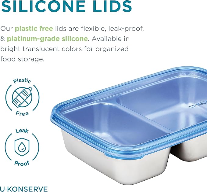 U-Konserve 28 oz Divided 2-Section Stainless Steel Container Teal