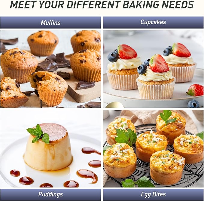 2 Pack 24 Cups Silicone Mini Muffin Pan with Metal Reinforced Frame Silicone Molds Cupcake Pans Tray Egg Bites Circle Cookie Molds Muffin Tin Tart Pans Baking Sheet Set for Breakfast Sandwiches