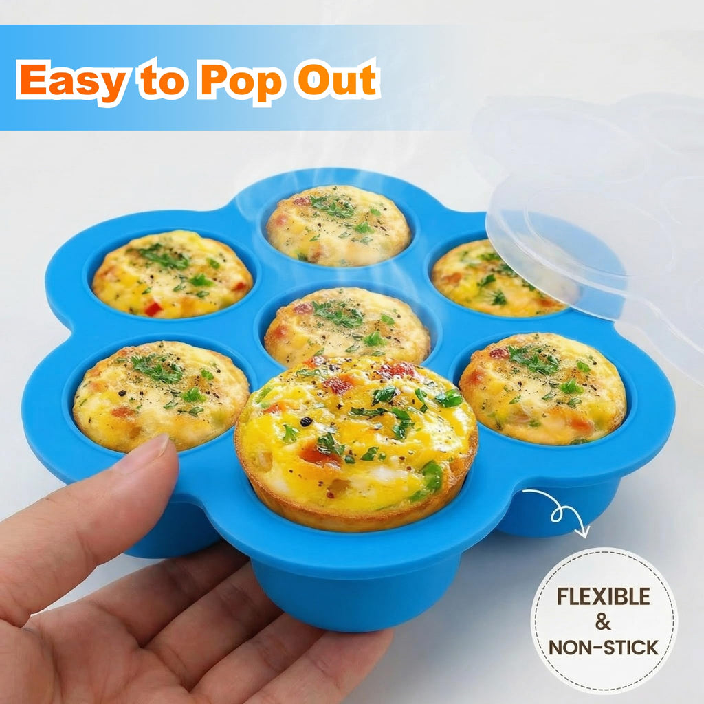 GOKCEN's Silicone Egg Bite Molds 12 Cups Silicone Muffin Pans for Baking