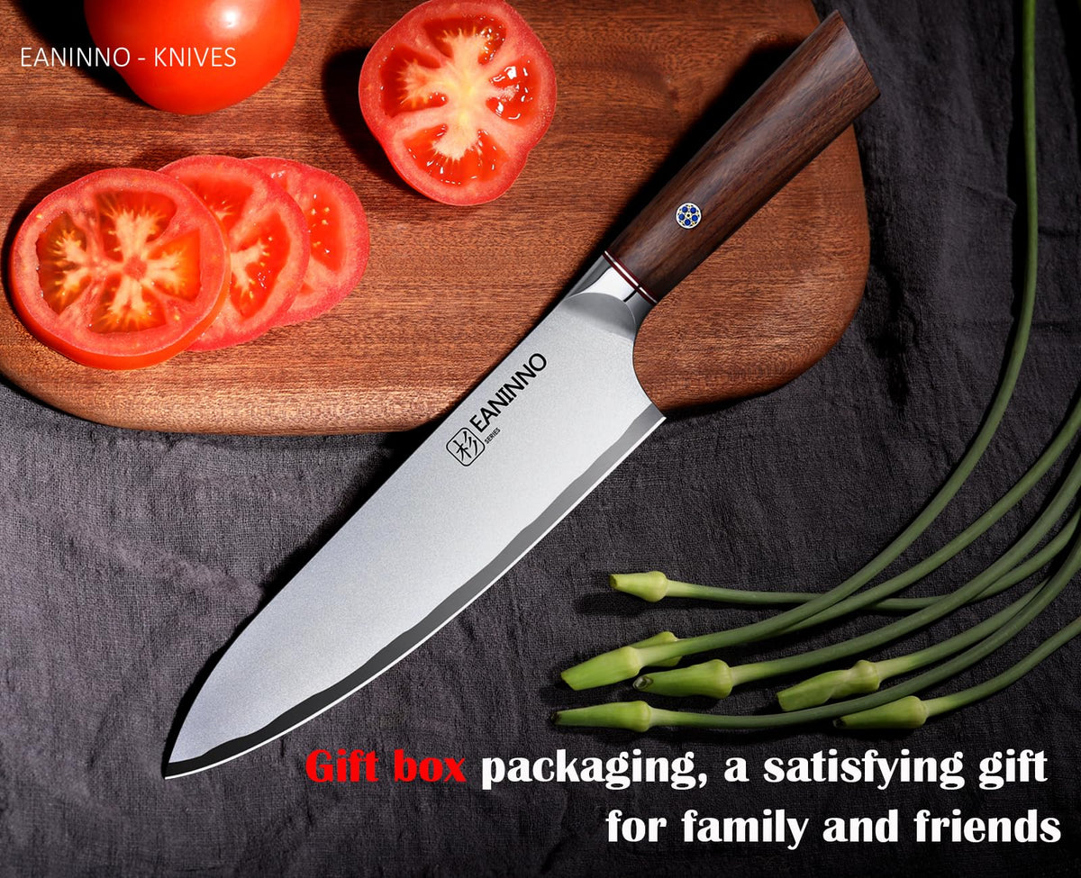EANINNO Kitchen Chef Knife 8 inch Japanese High Carbon Steel Sharp Knife