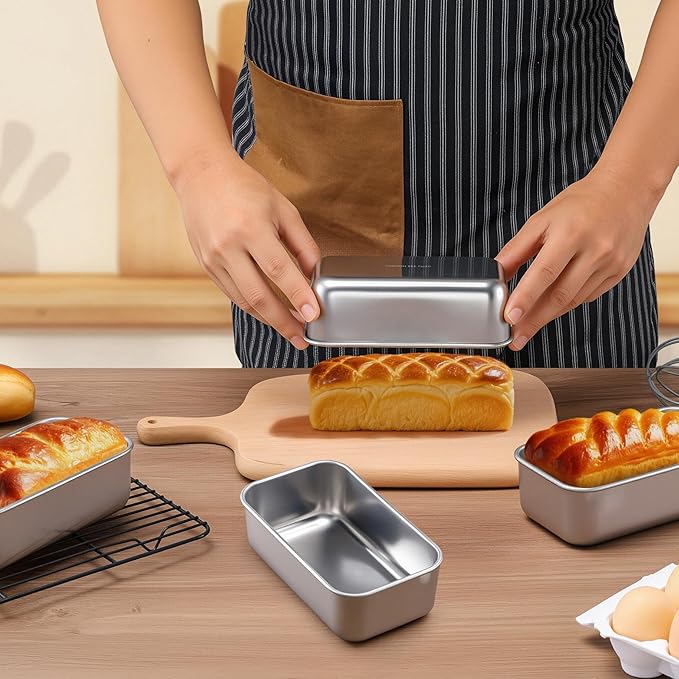 LIANYU 12 Pack Mini Loaf Pans for Baking, Stainless Steel Small Bread Pan
