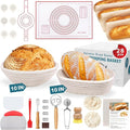 Aliggbent 28Pcs Sourdough Starter Kit, Rattan Banneton Proofing Baskets Set