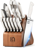 KnifeSaga 15-pc Japanese Kitchen Knife Block Set, Razor Sharp, Professional