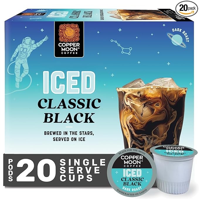 Copper Moon K-Cup Coffee Pods, Medium Roast Classic Brew Over Ice, 20 Count
