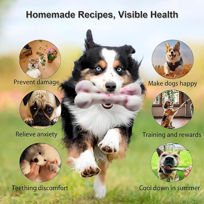 SIUPER 5IN Big Bone Dog Cat Treat Molds 2 Pack, DIY Flavors for Puppy. Food Safe Silicone for Oven. Large Ice Cube Mold for Pet Chew, Cooling. Pets Birthday Cake Baking. Fun Gift for Dog Lover