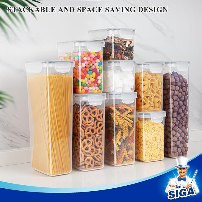MR.SIGA 16 Pack Airtight Food Storage Container Set for Pantry Organization