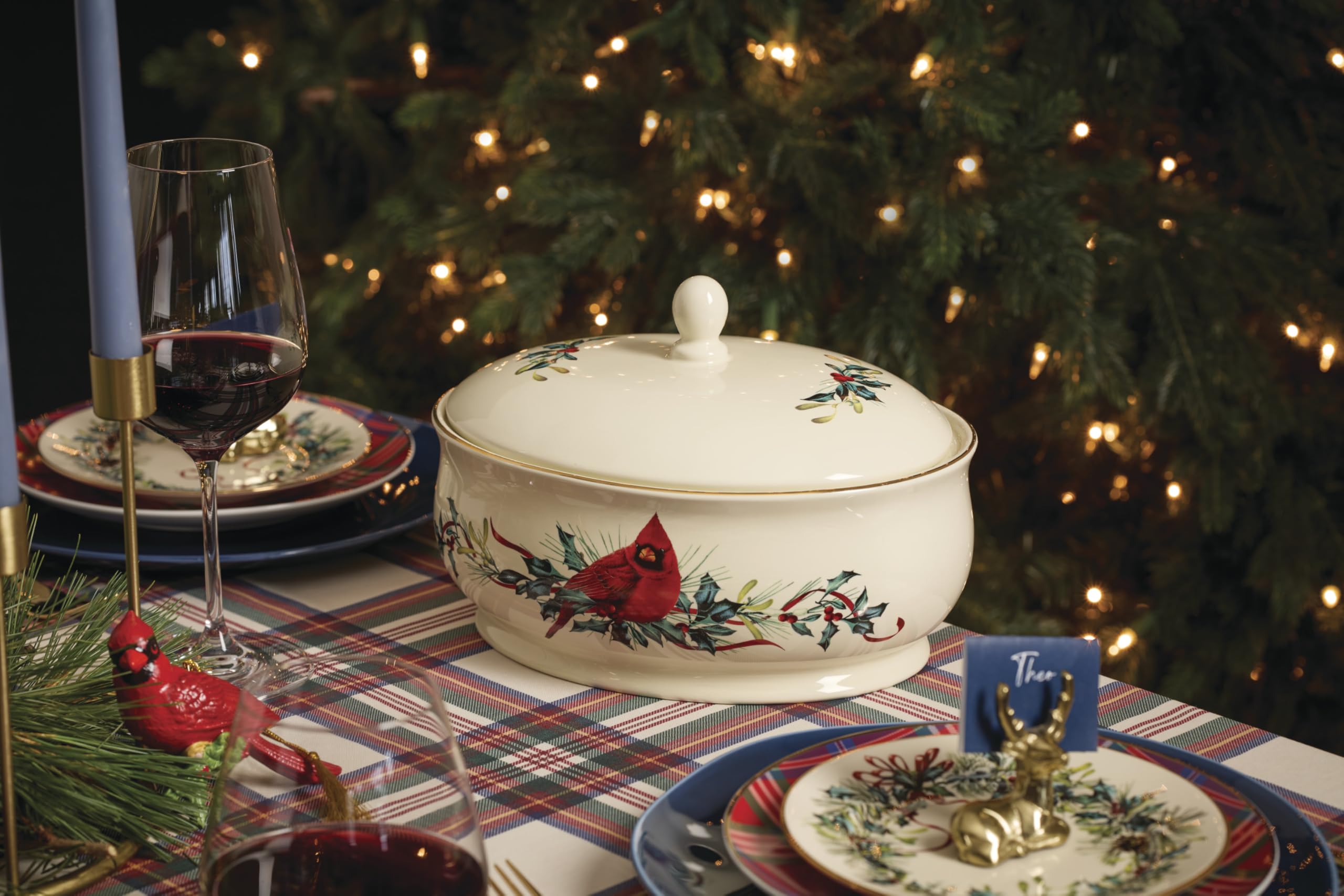 Lenox Winter Greetings Porcelain Covered Christmas Gravy Dish, 64oz