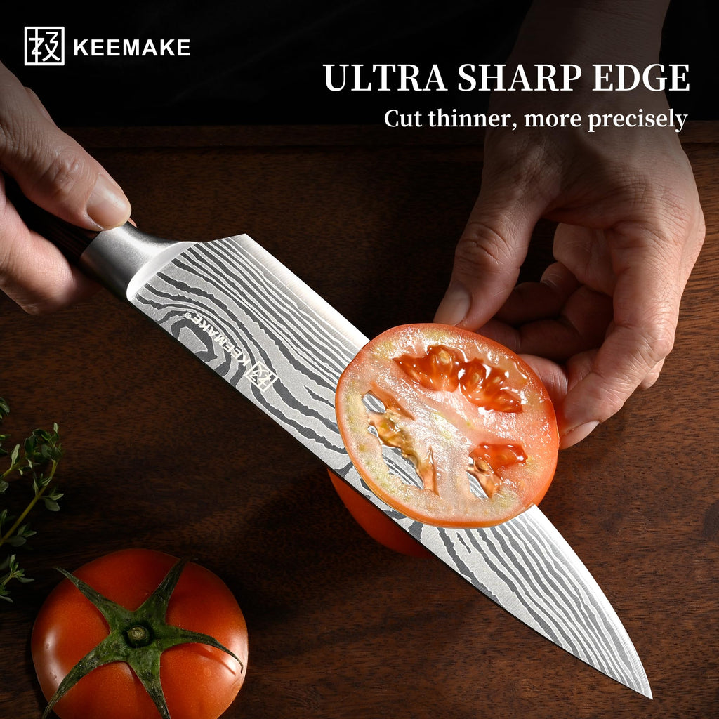 KEEMAKE 5 Pieces Kitchen Knife Set, Professional Ultra Sharp Chef Knife Set