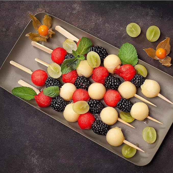 PFIEIFPO Bamboo Skewers 12 Inch,200 PCS Cocktail Skewers, Wooden Skewers for Appetizers，BBQ，Fruit Kabobs，Sandwich，Drink.…