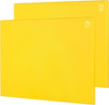 CURTA 2 Pack Yellow Cutting Boards for Kitchen,20" x 14" x 0.5" Yellow Coded Plastic Commercial Chopping Board with Anti Slip Surface Dishwasher Safe